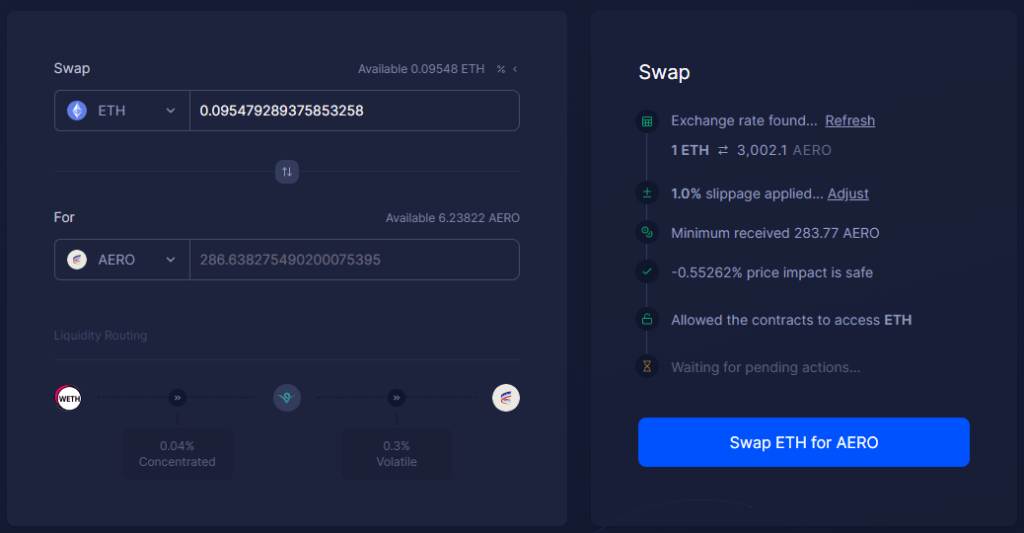 Swap sur la DeFi avec la plateforme Aerodrome Finance
